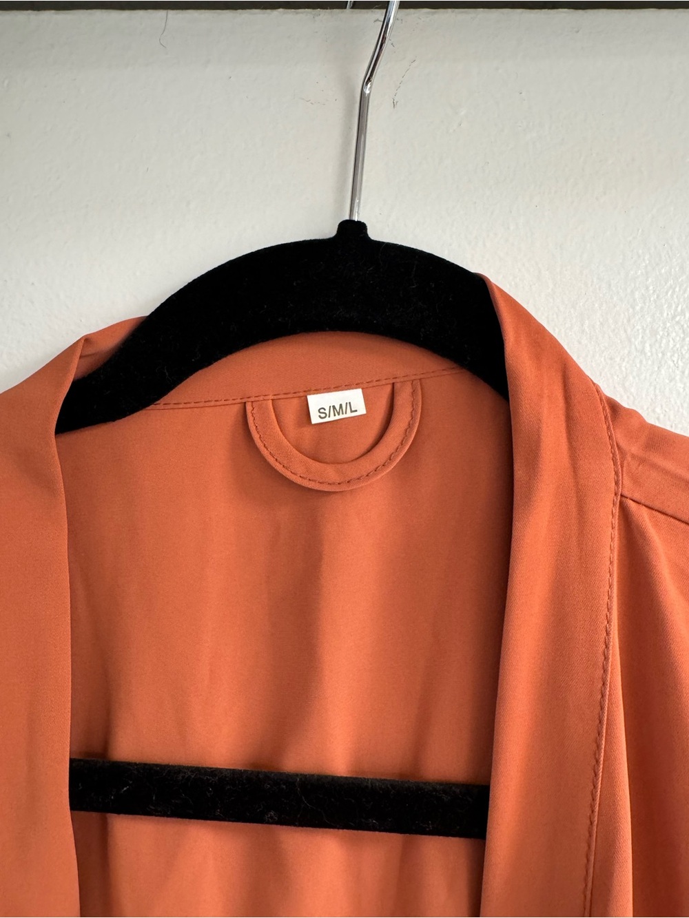 Women’s Tie-Waist Ruffled Robe - Rust - Picture 4 of 4